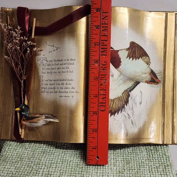 VTG Mallard Duck 3D Open Book Wall Art Gold Finish by Ellen Watkins 12x10 - Picture 13 of 13